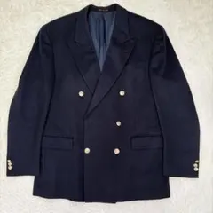 80~90s】Aquascutumイングランド製 金ボタン茄子紺ダブルブレザー