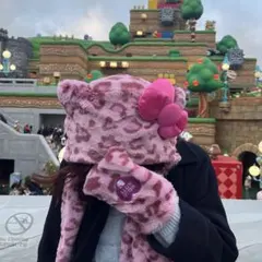 ユニバ USJ ハローキティ マフラーハット ヒョウ柄