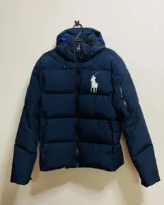 ポロラルフローレン ダウンジャケット ネイビー ビッグポニー刺繍 L フード