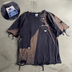 90's ”Champion“USA製”フェード“退色“boro t-shirt