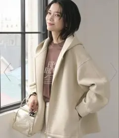 ユナイテッドアローズ グリーンレーベルリラクシング ダンボール ジップ フーディ