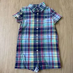 【美品】ポロ　ラルフローレン　チェック　ロンパース　12M 80cm