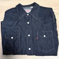 Levi's デニムウエスタンシャツ 長袖 インディゴ Mサイズ 古着