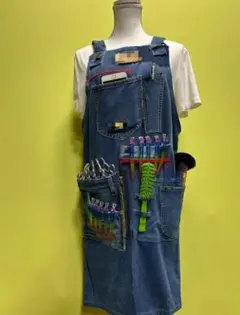 デニムエプロン 　シザーバック　美容師　トリマー　ハンドメイド