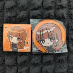 カラフルピーチ　刺繍缶バッチ　えと