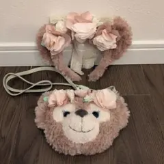 花飾り付きシェリー・メイカチューシャとポーチセット