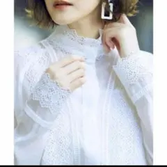 売り切れ商品‼︎【RUIRUE BOUTIQUE】オーガンジーレース ブラウス　L