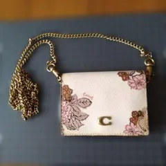 COACH 花柄 チェーン付き ミニウォレット カードケースのサムネイル