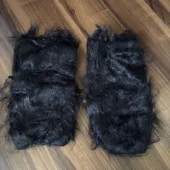 ファー風レッグウォーマー 黒
