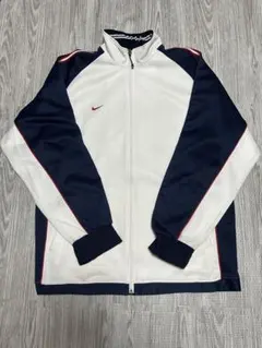 90s NIKE ナイキ 日本製 トラックジャケット XL ネイビー 白タグ