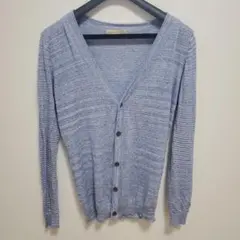 Bershka　カーディガン　青　ライトブルー　ボーダー
