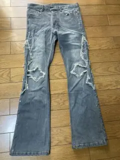 あ*）様 【激レア ヴィンテージ品】ダメージ加工 フレアデニムパンツ