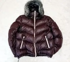 converse ダウンジャケット ダークパープル フード ファー 取り外し可