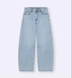 新品　gu バレルレッグジーンズ　ライトブルー