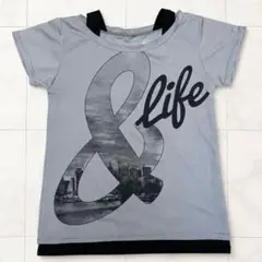 &life アンドライフ ヒマラヤ 半袖Tシャツ レイヤード風 グレー」