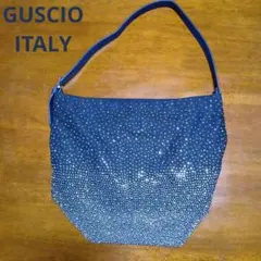 GUSCIO ITALY ショルダーバッグ ネイビー ラインストーン