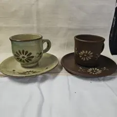 高級品‼️九谷焼 コーヒーカップ 秋草 ペア - メルカリ