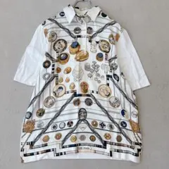 HERMES ニット スカーフ柄 カシミヤ シルク PETITE MAIN Mのサムネイル