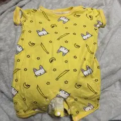 ノンタン　白い猫　絵本　ロンパース 70cm 黄色　nontan