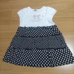 120cm CROWN BANBY ドット柄 半袖 ワンピース リボン ハートのサムネイル