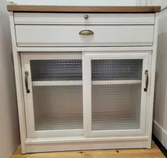 美品⭐︎国産⭐︎クリチコ食器棚⭐︎キッチンボード ミヤコ商事 フレンチカントリー 食器棚 レンジ台 レンジボード 完成品