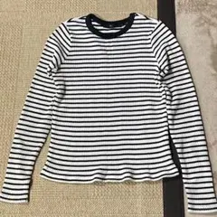 AZUL by moussy 長袖Tシャツ S 白黒ストライプ