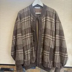 LANVIN PARISチェック柄ウール混紡カーディガンのサムネイル
