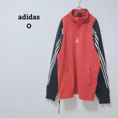 アディダス　トラックジャケット　ハーフジップ　ロゴ刺繍　ハイネック　長袖　F