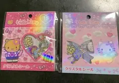 【正規品】 ハローキティ　クリスタルシール　２種　おはじきシール風　サンリオ