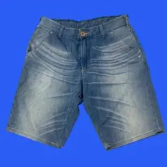 EDWIN ハーフパンツ　デニム　ブルー　Mサイズ　ウエスト84cm程度