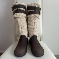 UGG アグ クラシックカーディ ニット ロングブーツ 24cm グレー - メルカリ