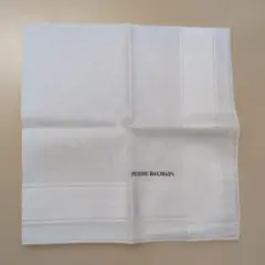 ピエール バルマン　メンズ　ハンカチ　冠婚葬祭　白　ホワイト　無地