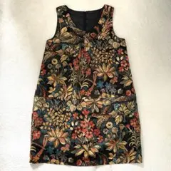 ドールアップウップス ワンピース ノースリーブ 花柄 Aライン ブラック Fのサムネイル