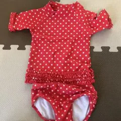 Ruffle Butts 赤い水玉フリル水着 12-18m