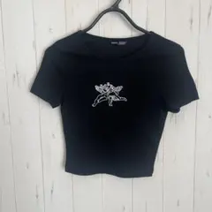 SHEIN ブラック ショートTシャツ Sサイズ