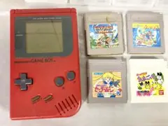 ★【画面割れ】初代ゲームボーイ＋ソフト4点 まとめ売り