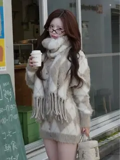 アーガイルニットアンサンブル