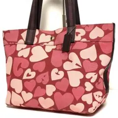 ✨大容量✨COACH コーチ トートバッグ ハート柄 キャンバス×レザー 肩掛け