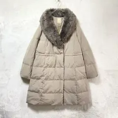 ビームスハート/ダウンコート/0/ファー取り外し可能 脚長効果 ベージュ