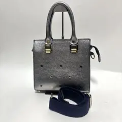 【Bagoloバゴロ】美品 シルバー メタルピンズカスタムボックスバッグ2way