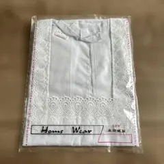 日本製 割烹着 新品 ホワイト レース装飾のサムネイル