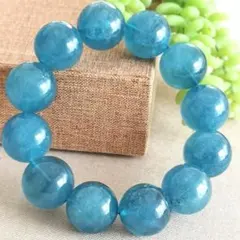 激レア【透明感・宝石質】希少【超大玉】天然アクアマリン約19.4㍉ブレス男女兼用