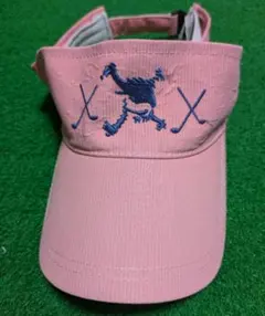 オークリー　ゴルフ サンバイザー ピンク 刺繍入り