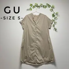 GU＊ジーユー＊Ａラインシャツワンピース＊半袖ワンピース＊送料無料
