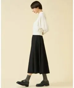 定価4.2万 マルティニーク 配色ニットワンピース フリーサイズ