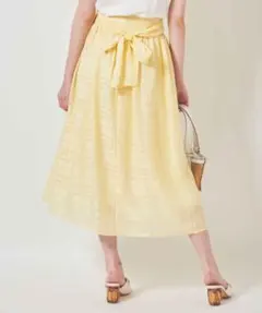 バックリボンシアーチェックスカート