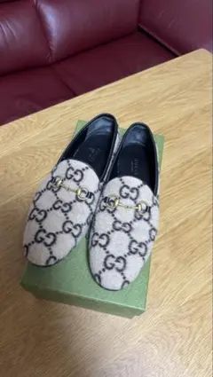 現行✨ GUCCI GG柄 ホースビット スエード フラットシューズ 37.5