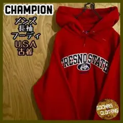 チャンピオン カリフォルニア カレッジロゴ フーディ USA古着 レッド メンズ