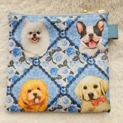 いろんなわんちゃん柄・ミニフラットポーチ12㎝