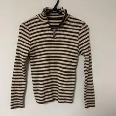 ストライプ ハイネック セーター